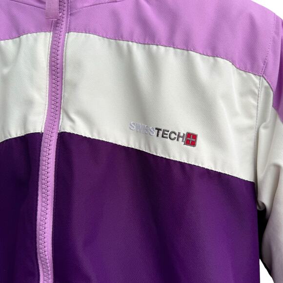 Swiss Tech Kids Jacket - Purple and White - Picture 4 of 13